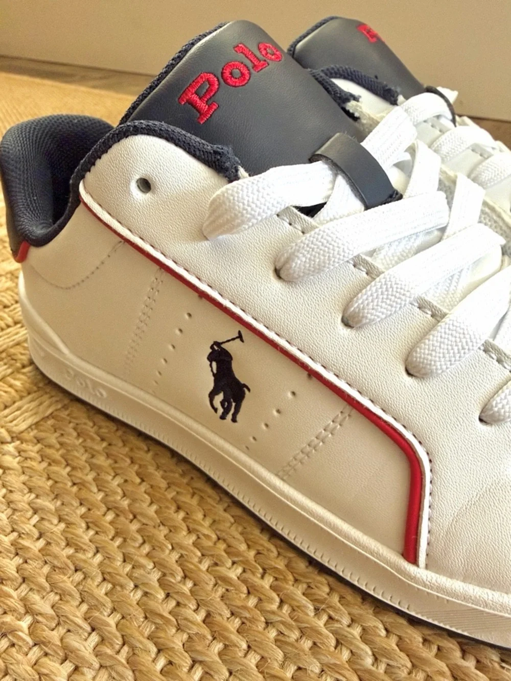 Polo Ralph Lauren Girls’ White/Navy Sneakers Heritage Court III—2